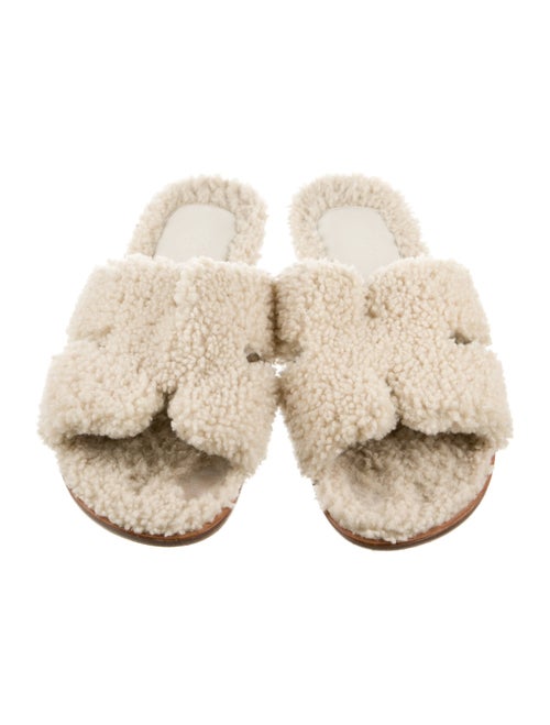 Hermès Shearling Slides
