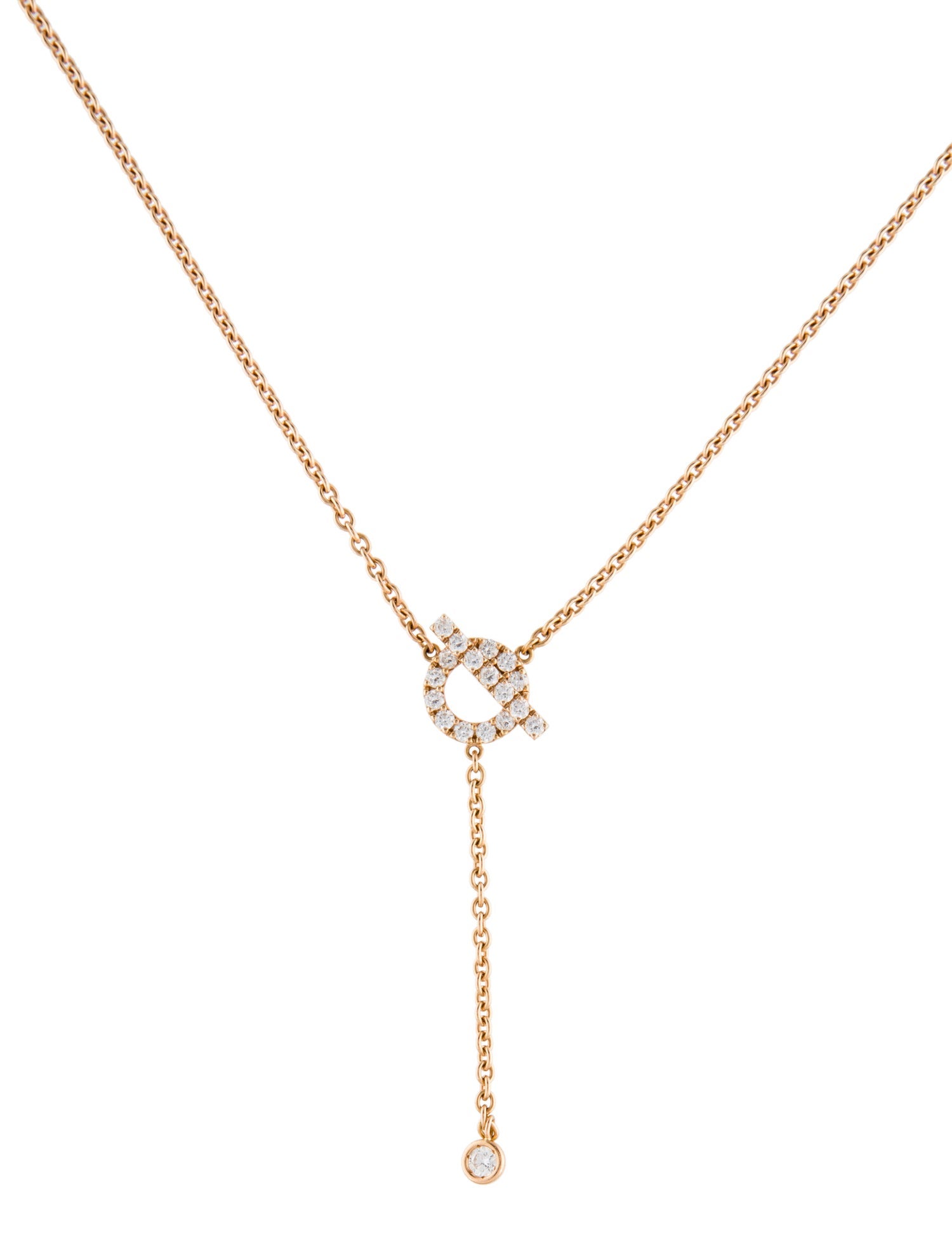 Hermès 18K Diamond Finesse Lariat Necklace