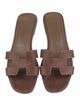 Hermès Oran H Logo Leather Slides