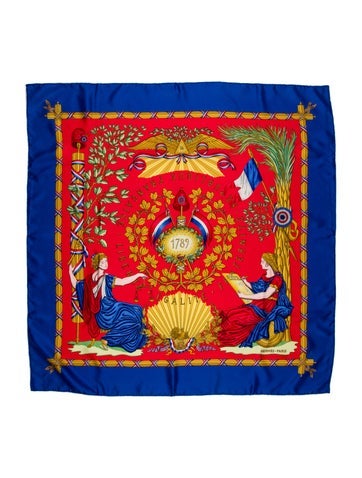 Hermès Scarves and Shawls Republique Francaise Liberte Egalite Fraternite 1789 Silk Scarf 90cm