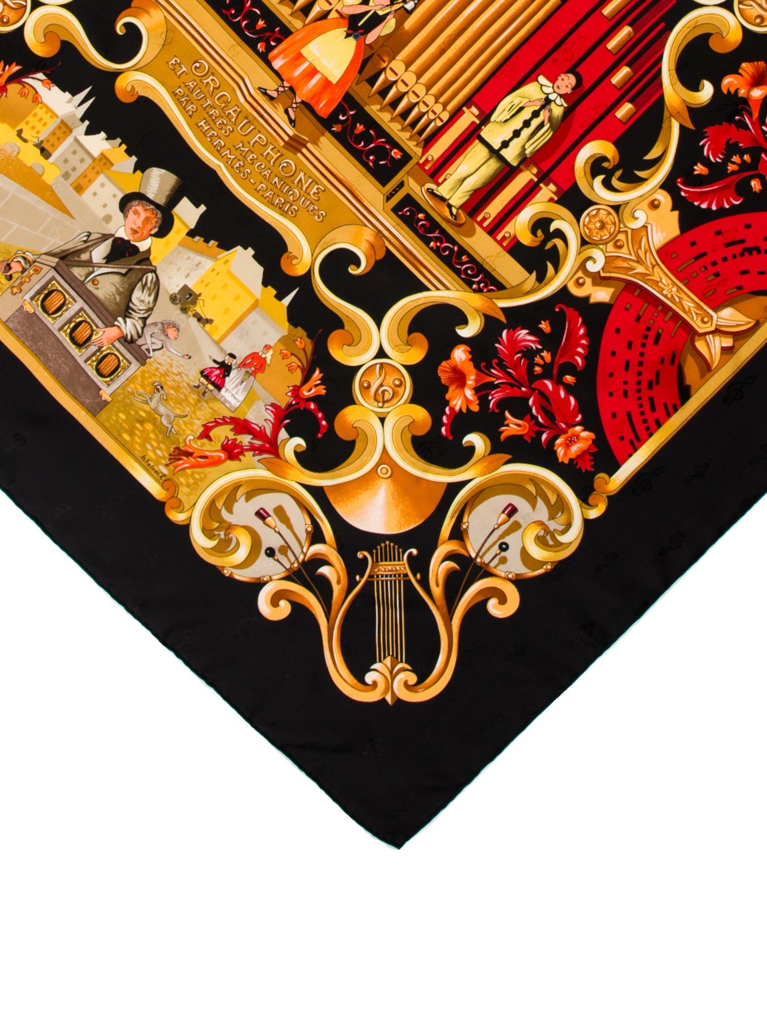 Hermès Orgauphone Et Autres Mécaniques Jacquard Silk Scarf