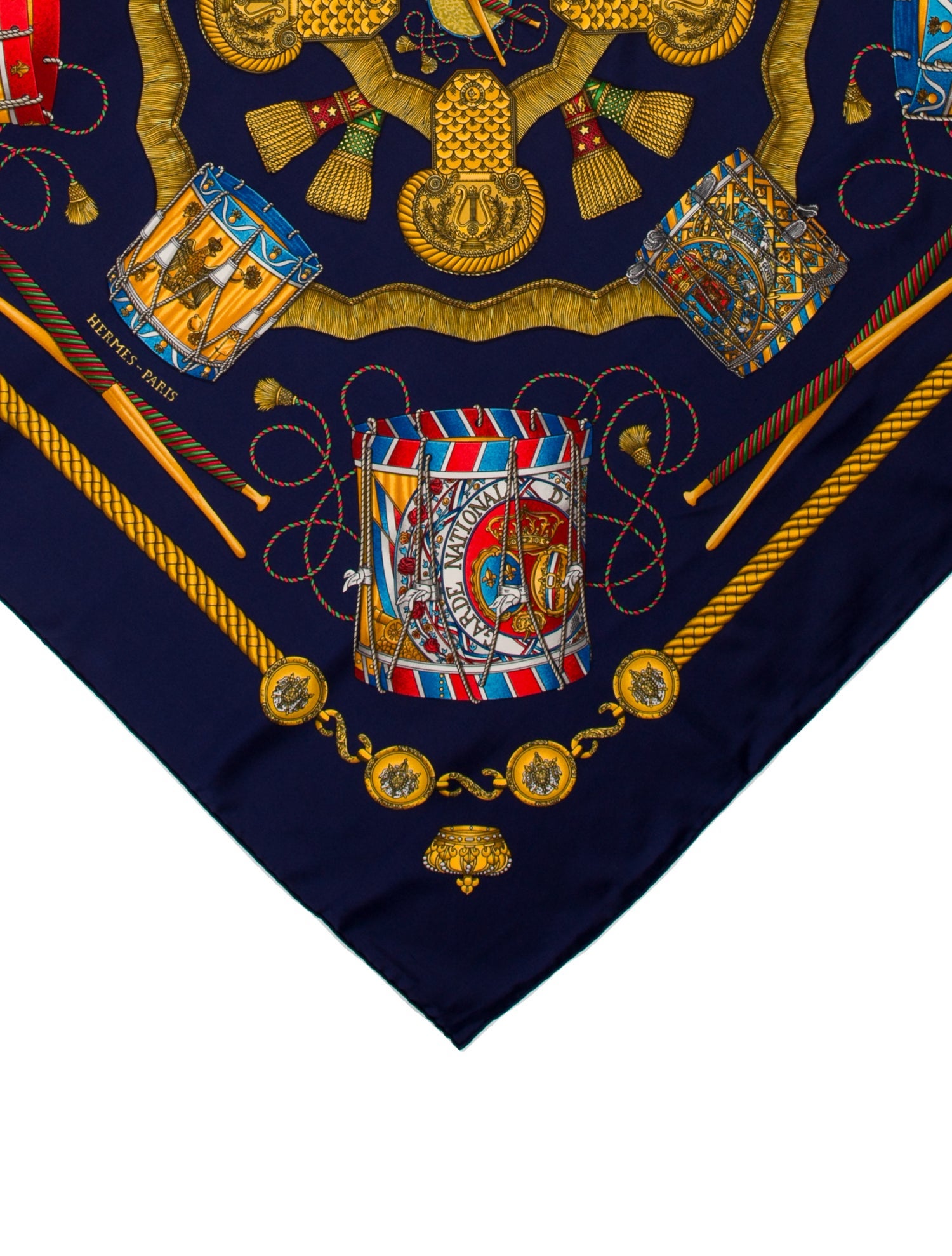 Hermès Les Tambours Silk Scarf