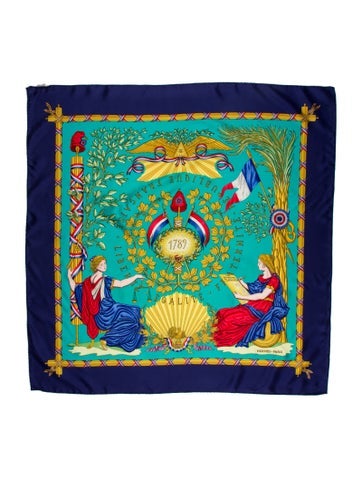 Hermès Scarves and Shawls Republique Francaise Liberte Egalite Fraternite 1789 Silk Scarf 90cm