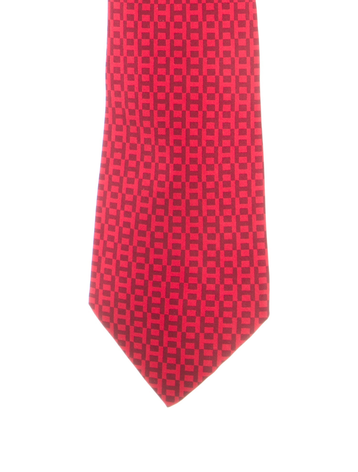 Hermès Pattern Print Silk Tie