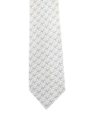 Hermès Pattern Print Silk Tie