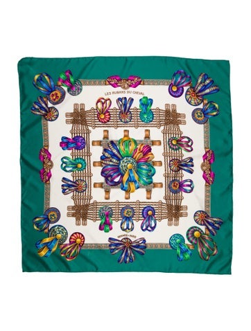 Hermès Scarves and Shawls Les Rubans du Cheval Silk Scarf 90cm
