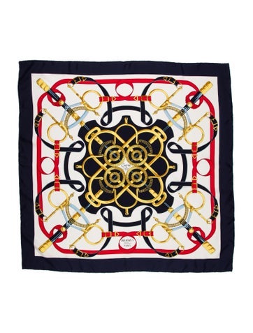 Hermès Scarves and Shawls Eperon D'Or Silk Scarf 90cm