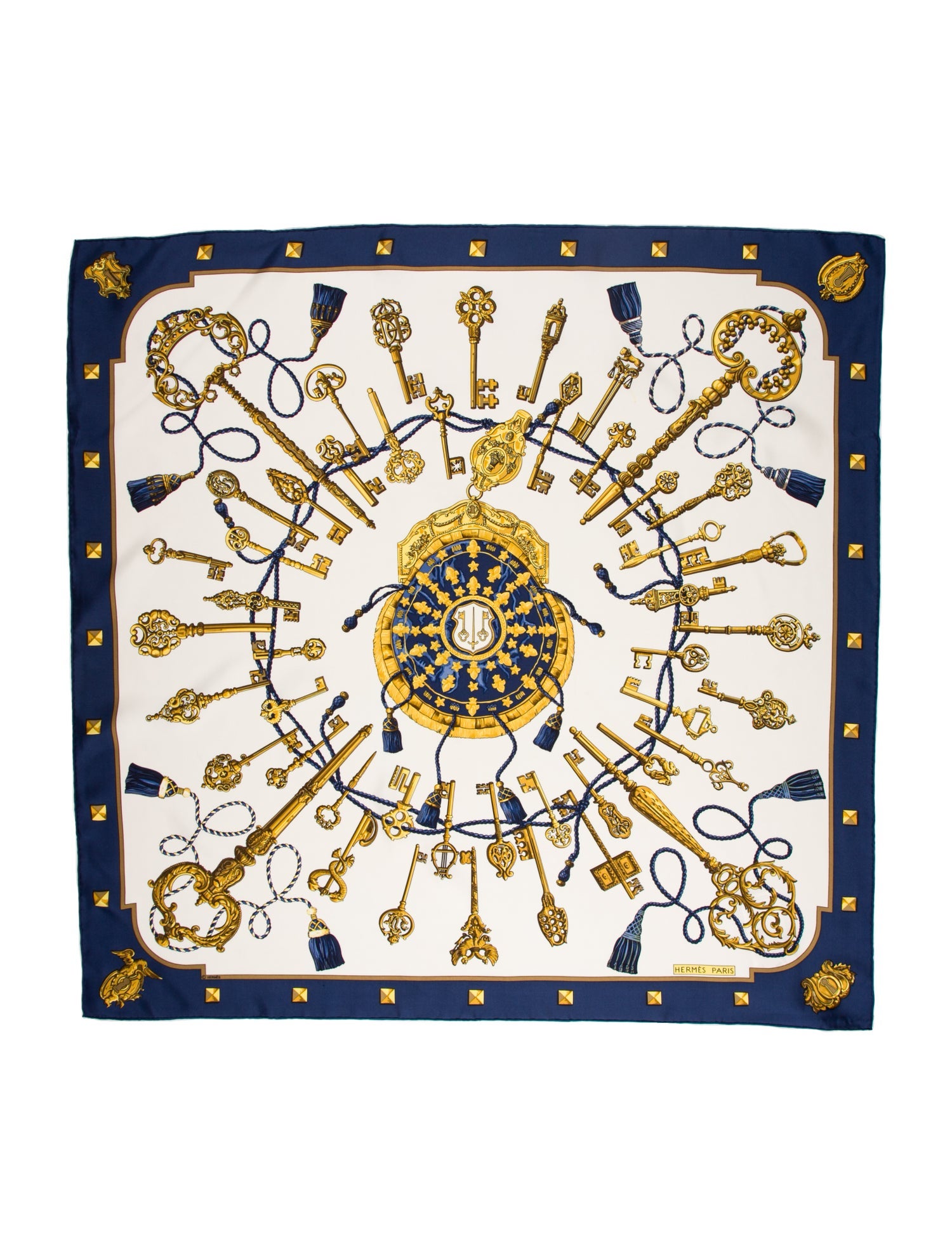 Hermès Les Clés Silk Scarf