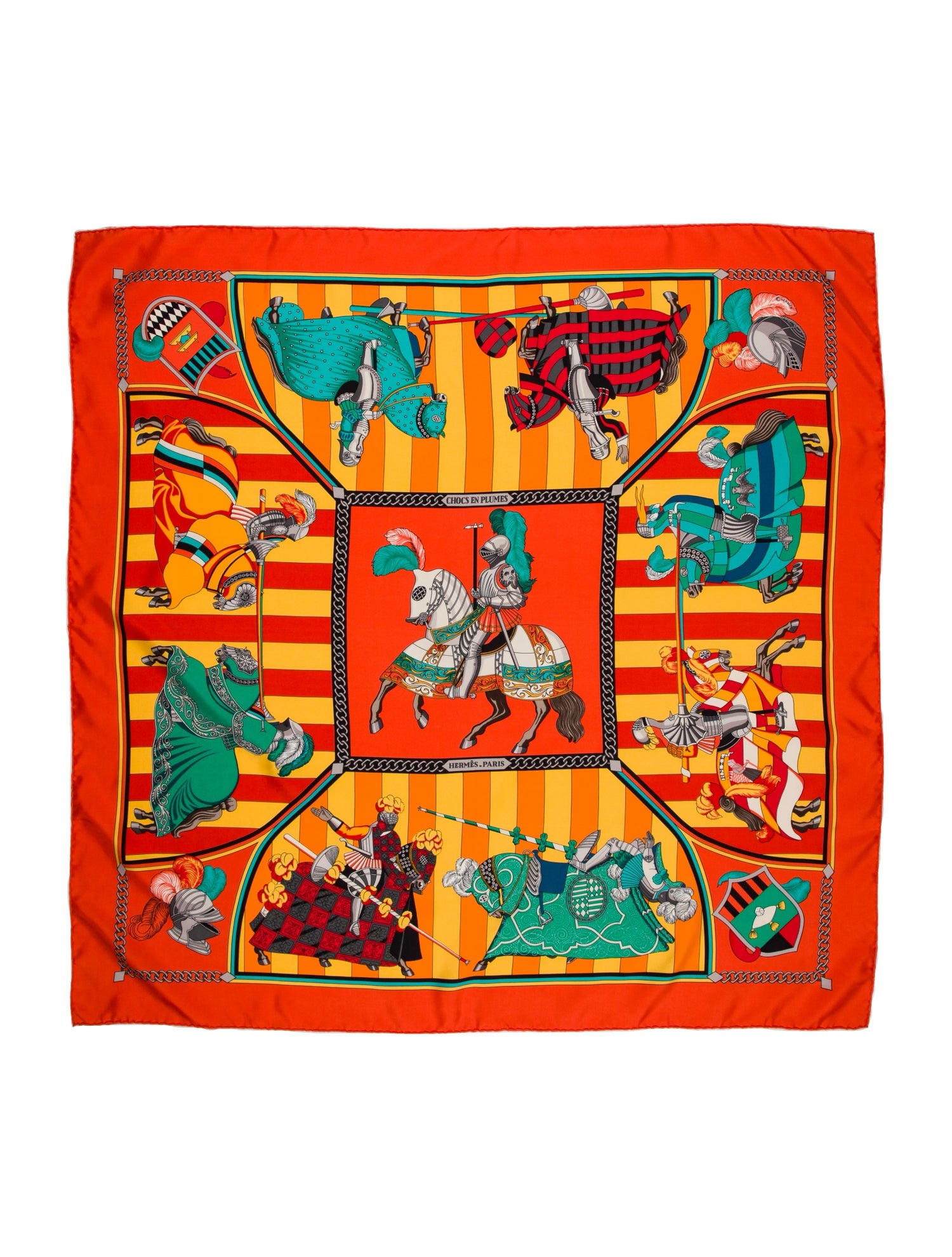 Hermès Chocs En Plumes Silk Scarf