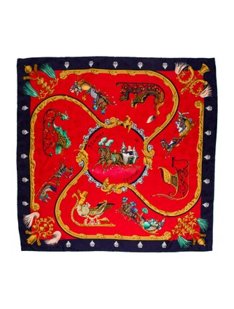 Hermès Plumes Et Grelots Jacquard Silk Scarf