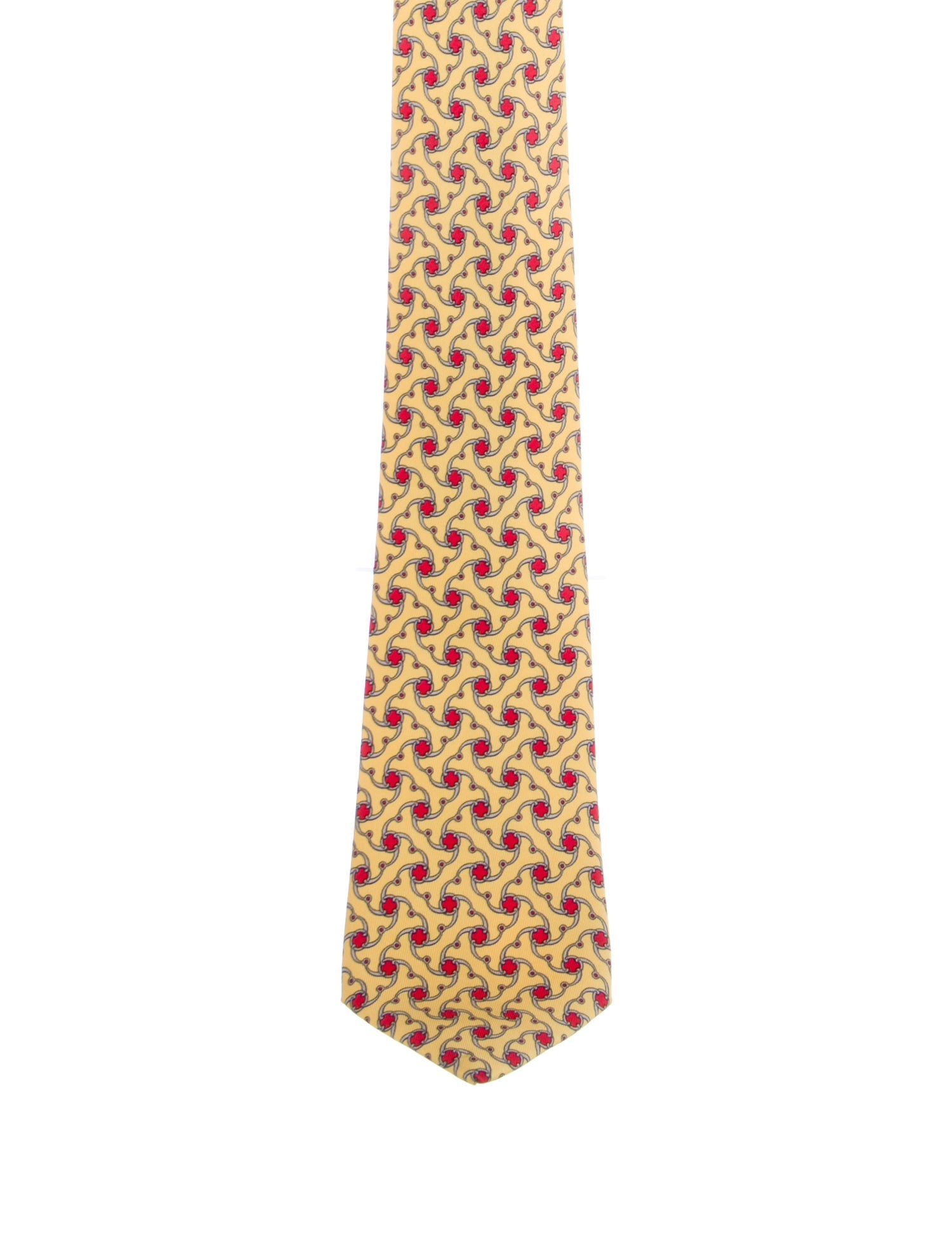 Hermès Yellow patterned tie