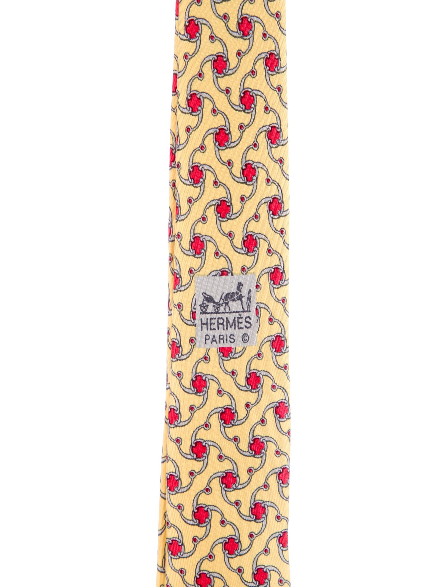 Hermès Yellow patterned tie