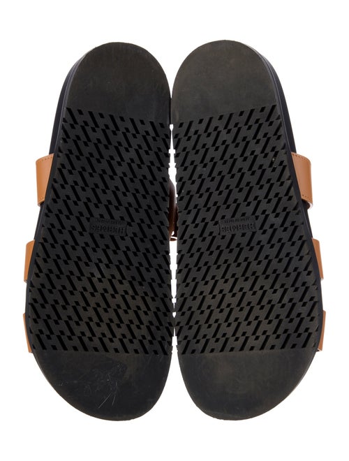 Hermès Chypre H Logo Leather Slides