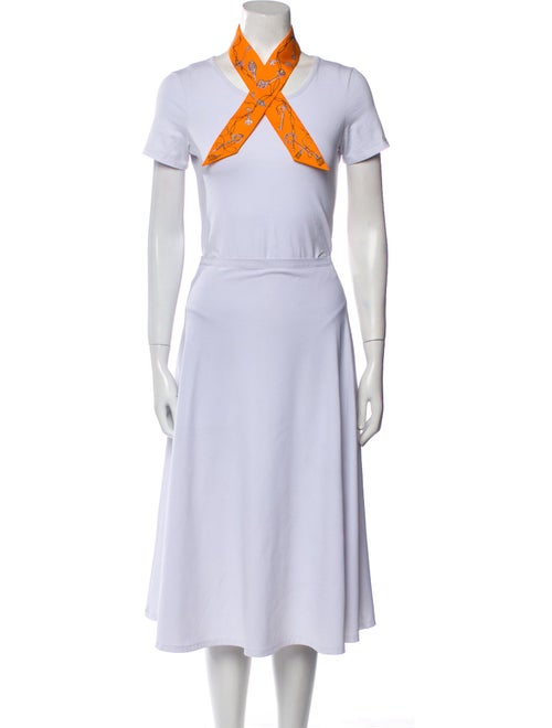 Hermès Les Cles A Pois Silk Twilly Scarf