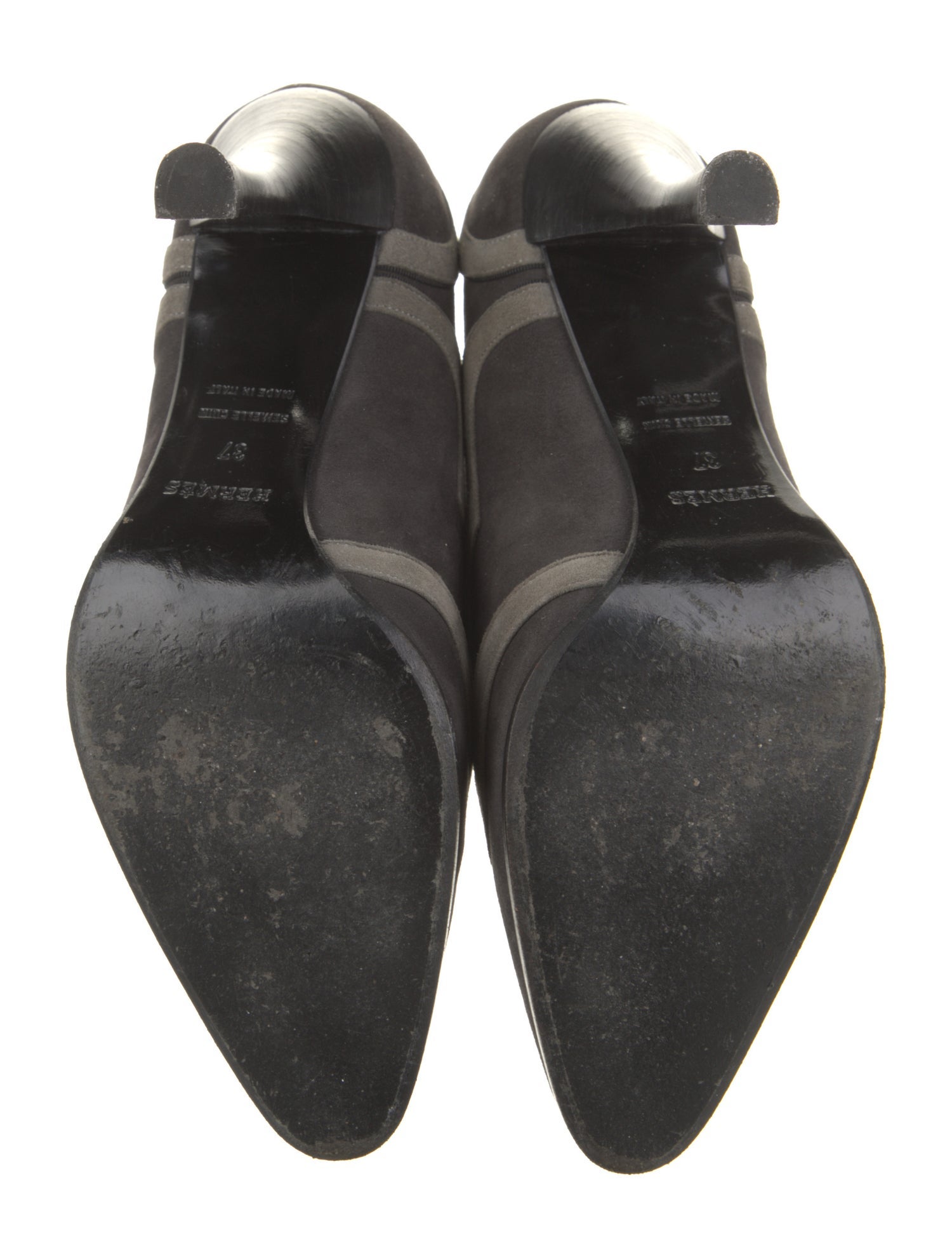 Hermès Suede Colorblock Pattern Pumps