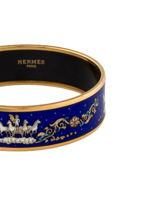 Hermès Wide Enamel Bangle Bracelet
