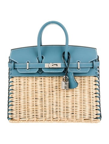 Hermès Handle Bags 2024 Osier Wicker & Swift Picnic Birkin 25 25cm |