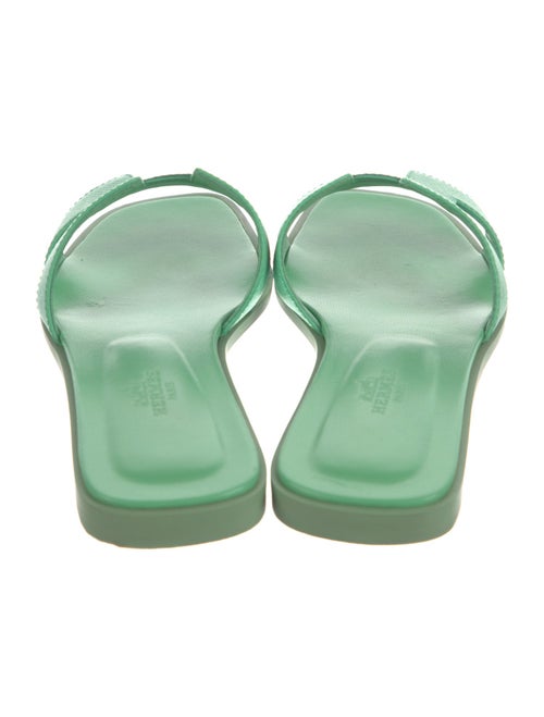 Hermès H Logo Leather Slides