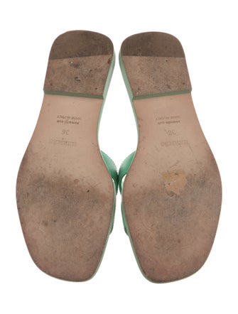 Hermès H Logo Leather Slides