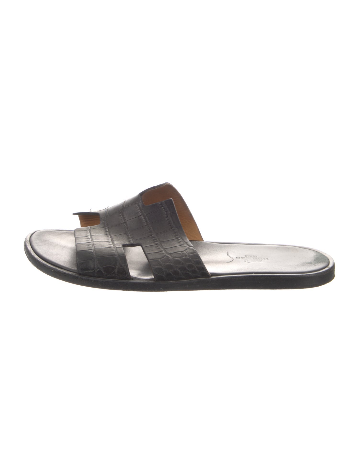 Hermès Izmir Embossed Leather Slides