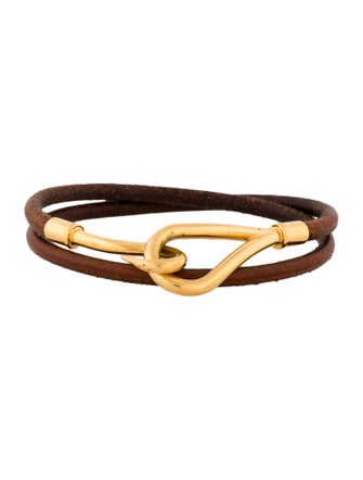Hermès Leather Jumbo Hook Double Tour Wrap Bracelet