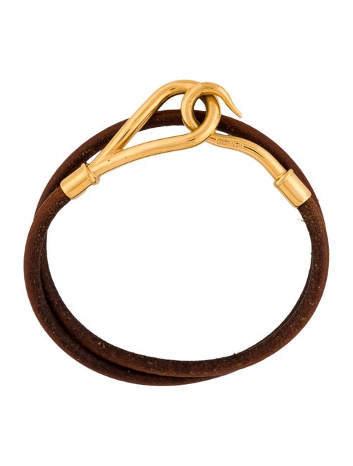 Hermès Leather Jumbo Hook Double Tour Wrap Bracelet
