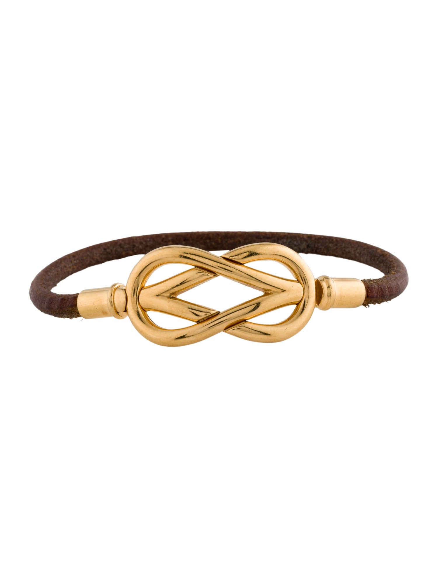 【HERMES】Leather Atame Wrap Bracelet Hermès Leather Atamè Wrap Bracelet - Palladium-Plated Wrap