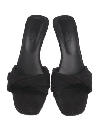 Hermès Giny 55 Suede Slides