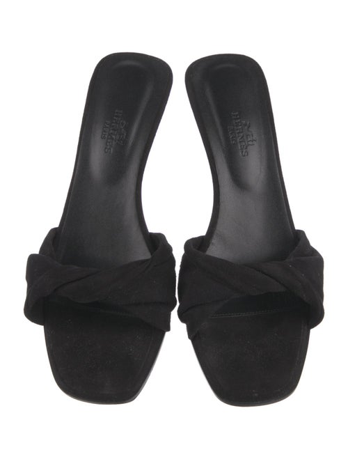 Hermès Giny 55 Suede Slides