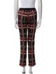 Hermès Plaid Print Straight Leg Pants