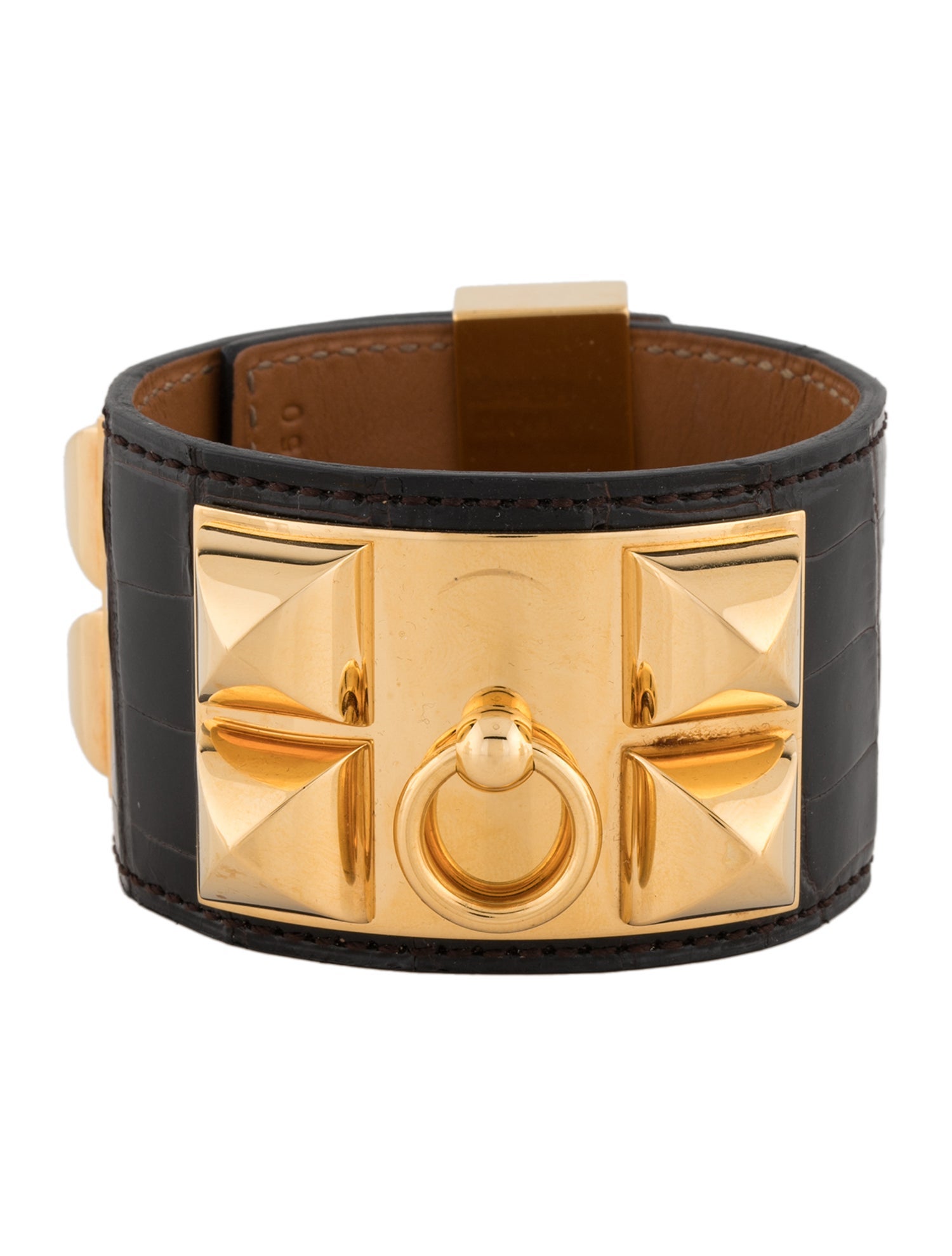 Hermès Collier de Chien Alligator Leather Wrap Bracelet