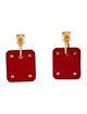 Hermès Leather As de Coeur Drop Earrings