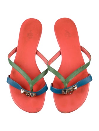 Hermès Corfou Leather Slides