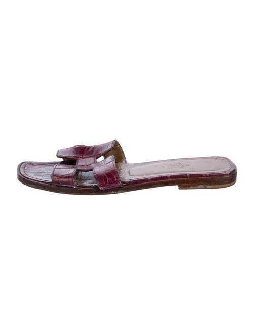 Hermès Oran Crocodile Slides