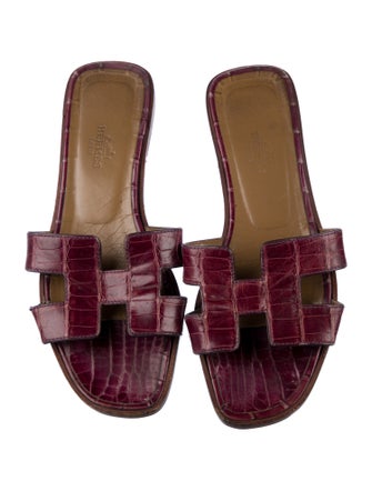 Hermès Oran Crocodile Slides