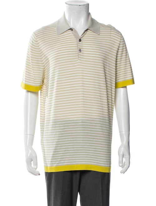 Hermès Striped V-Neck Polo Shirt