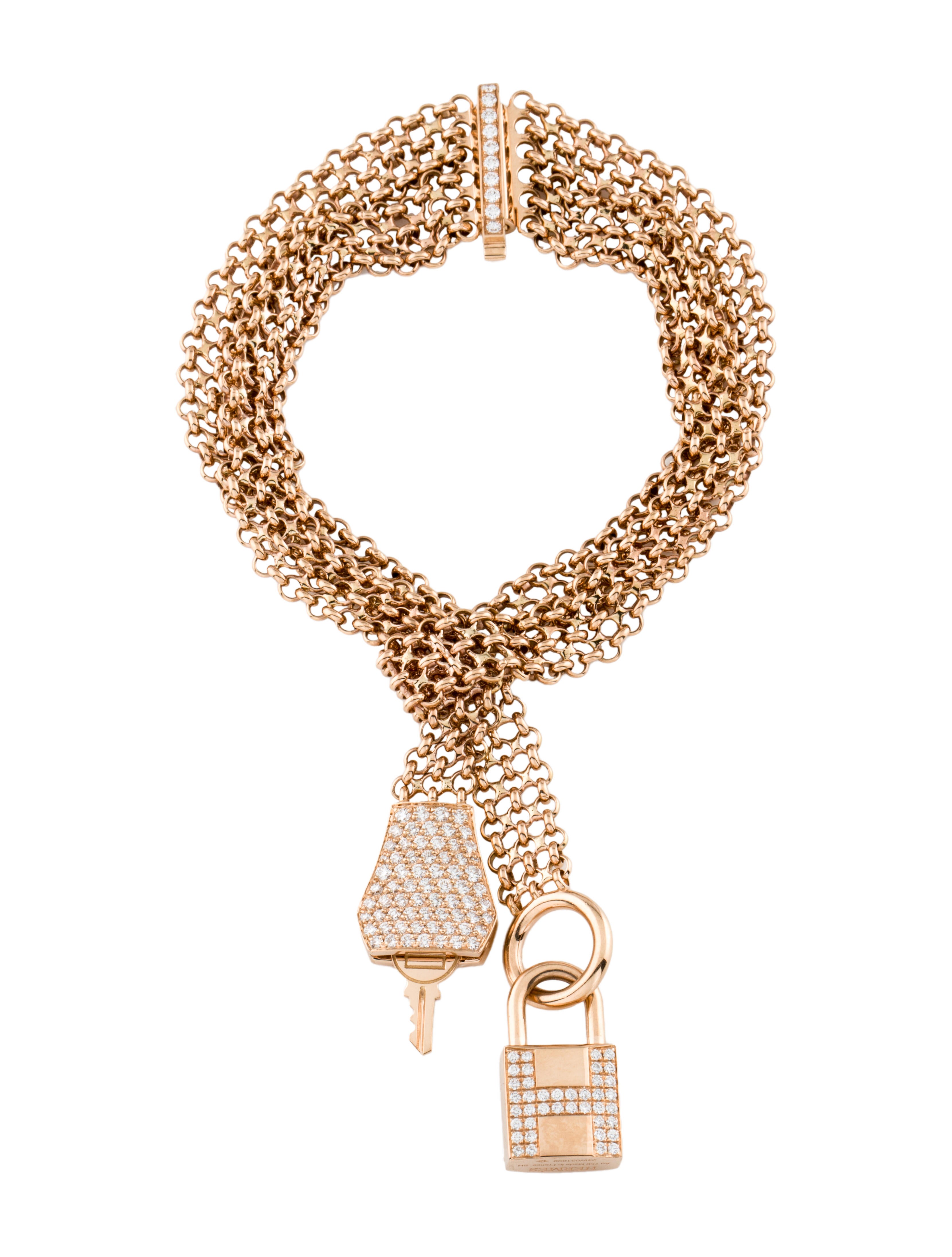 Hermès 18K Diamond GM Kelly Clochette Bracelet