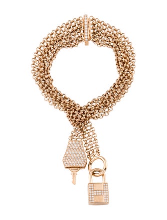 Hermès 18K Diamond GM Kelly Clochette Bracelet