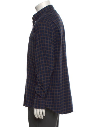 Hermès Plaid Print Long Sleeve Shirt