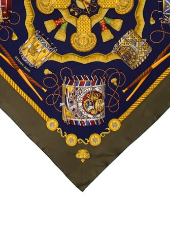 Hermès Les Tambours Silk Scarf