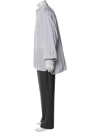 Hermès Plaid Print Long Sleeve Dress Shirt