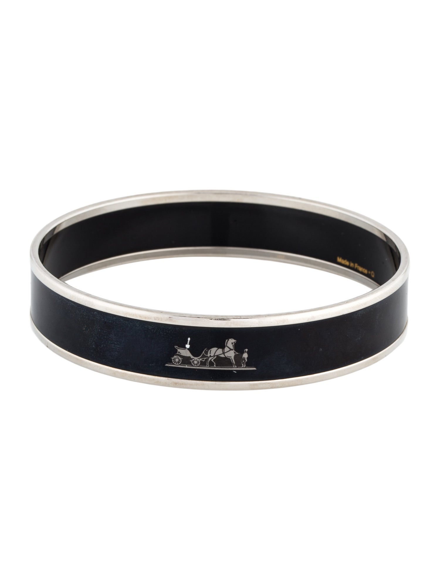 Hermès Calèche Narrow Enamel Bangle Bracelet