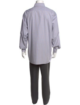 Hermès Plaid Print Long Sleeve Shirt