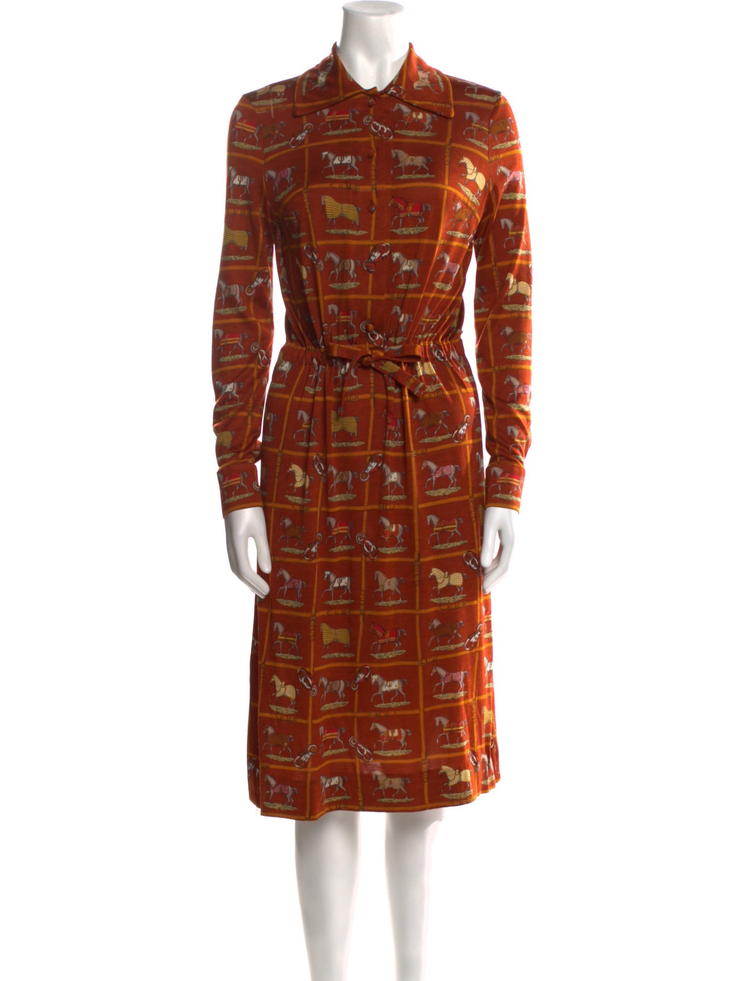 Hermès Vintage Midi Length Dress