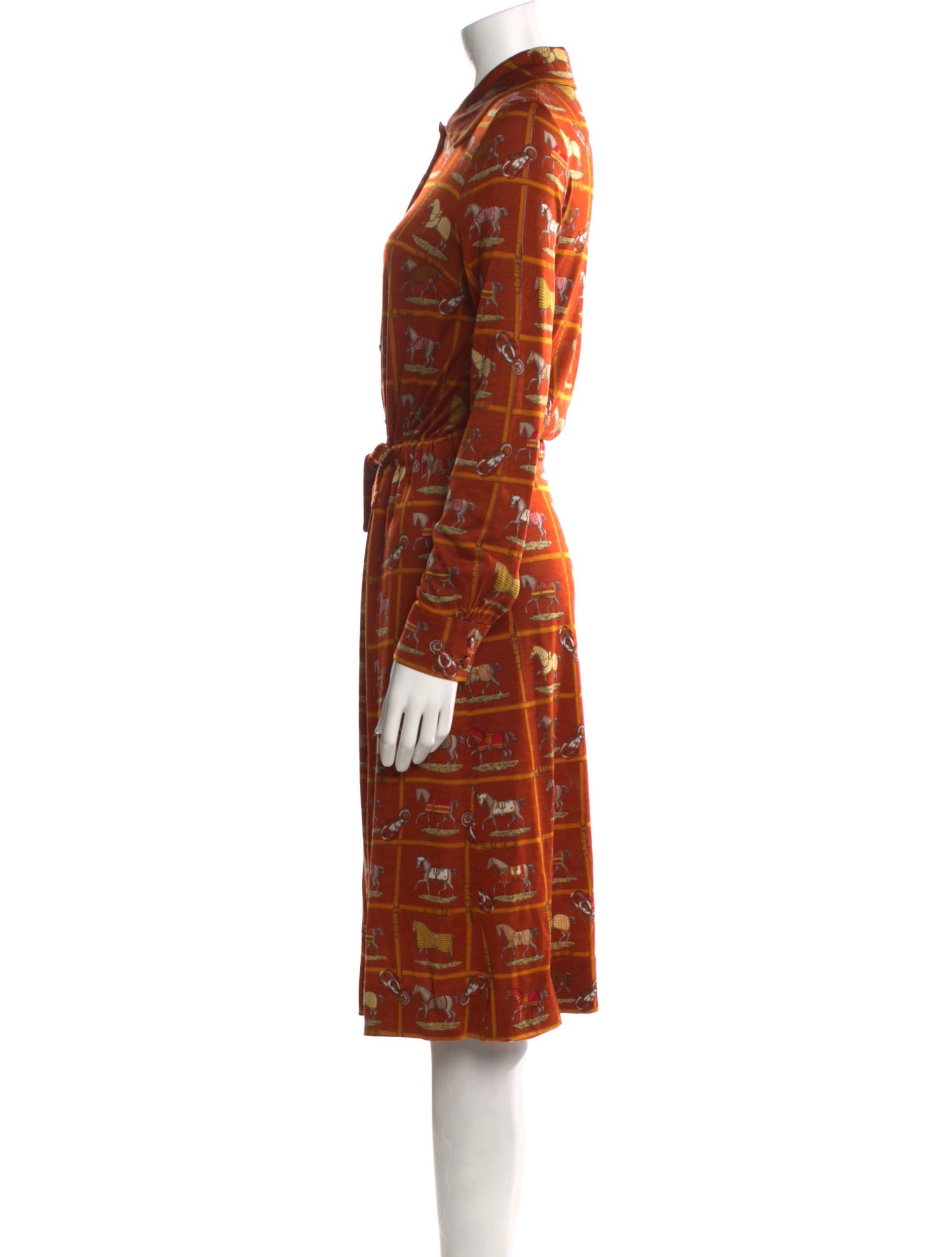 Hermès Vintage Midi Length Dress