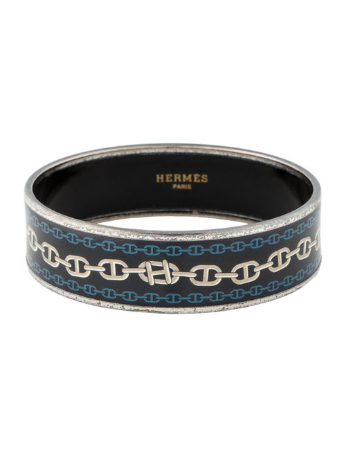 Hermès Wide Enamel Bangle Bracelet