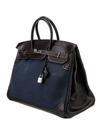 Hermès Toile Swift Ghillies Birkin 40