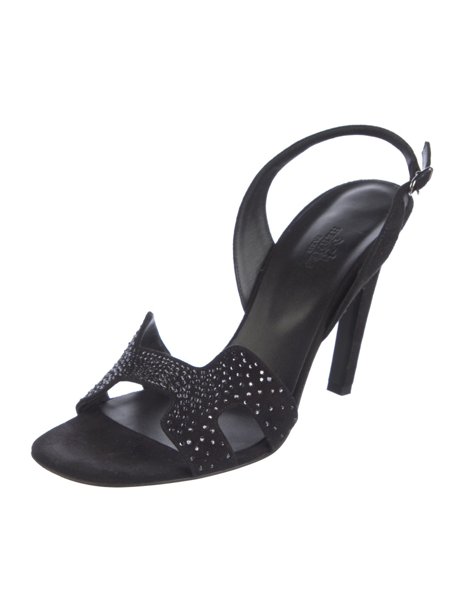 Hermès Ella 105 Suede Slingback Sandals