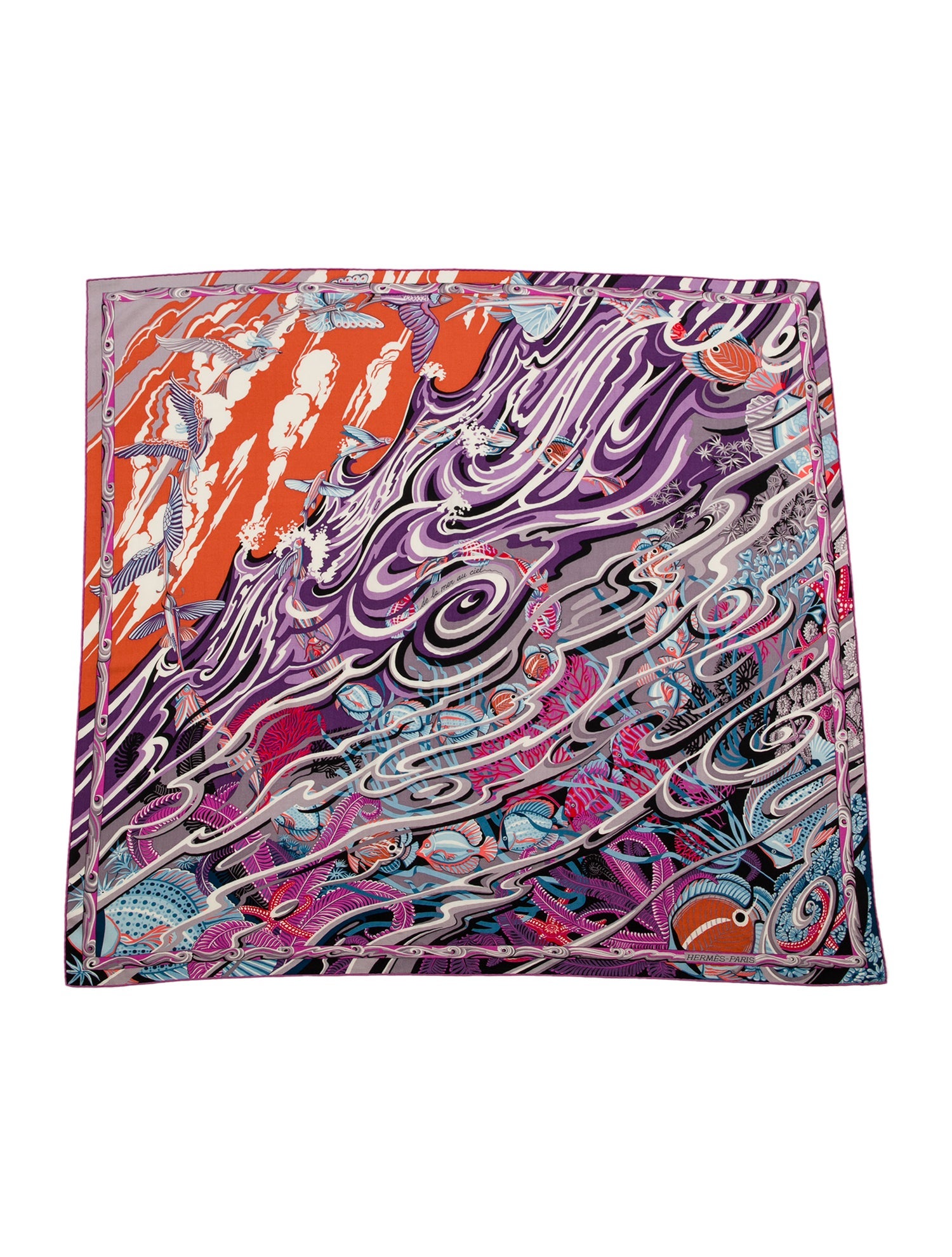 Hermès De La Mer Au Ciel Cashmere Shawl