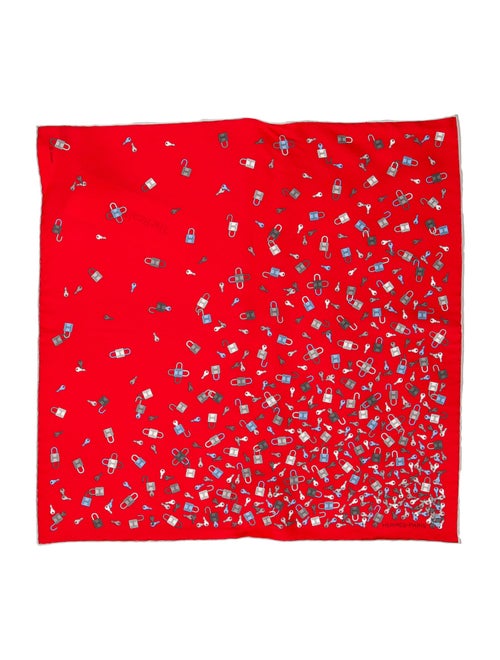 Hermès N'Oublie Pas Tes Cles Pocket Square Silk Scarf